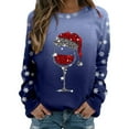 thumbnail image 2 of Babysbule Womens Christmas Tops Ladies Christmas Print Loose Long Sleeve Round Neck Pullover Top T-Shirt Top, 2 of 3