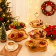 thumbnail image 7 of 2-Tier Cake Stand with Metal Handle Wooden Cupcake Holder Dessert Display Tower for Christmas Birthday Wedding Decor, 7 of 7