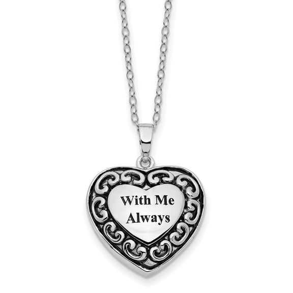 Auriga 925 Sterling Silver Rhodium-plated With Me Always Ash Holder Necklace for Women 18"