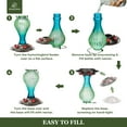 thumbnail image 6 of Kingsyard 2 Pack Glass Hummingbird Feeder with Ant Moat for Outdoors, 24 oz, 6 Ports, Green & Blue, 6 of 8