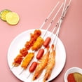 thumbnail image 2 of 10pcs Stainless Steel BBQ Skewers For Barbecue, Reusable Grill Stainless Steel Skewers, Shish Kebab BBQ Camping Flat Forks Gadgets, Kitchen Accessories Tools, 2 of 4