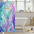 thumbnail image 3 of Mermaid Fabric Shower Curtain Teal Blue Purple Mermaid Tail Shower Curtain Kids Women Girls Sea Animal Bathroom Waterproof Accessories with 12 Hooks Mermaid Fish Scale Curtains,72x72 Inches, 3 of 6
