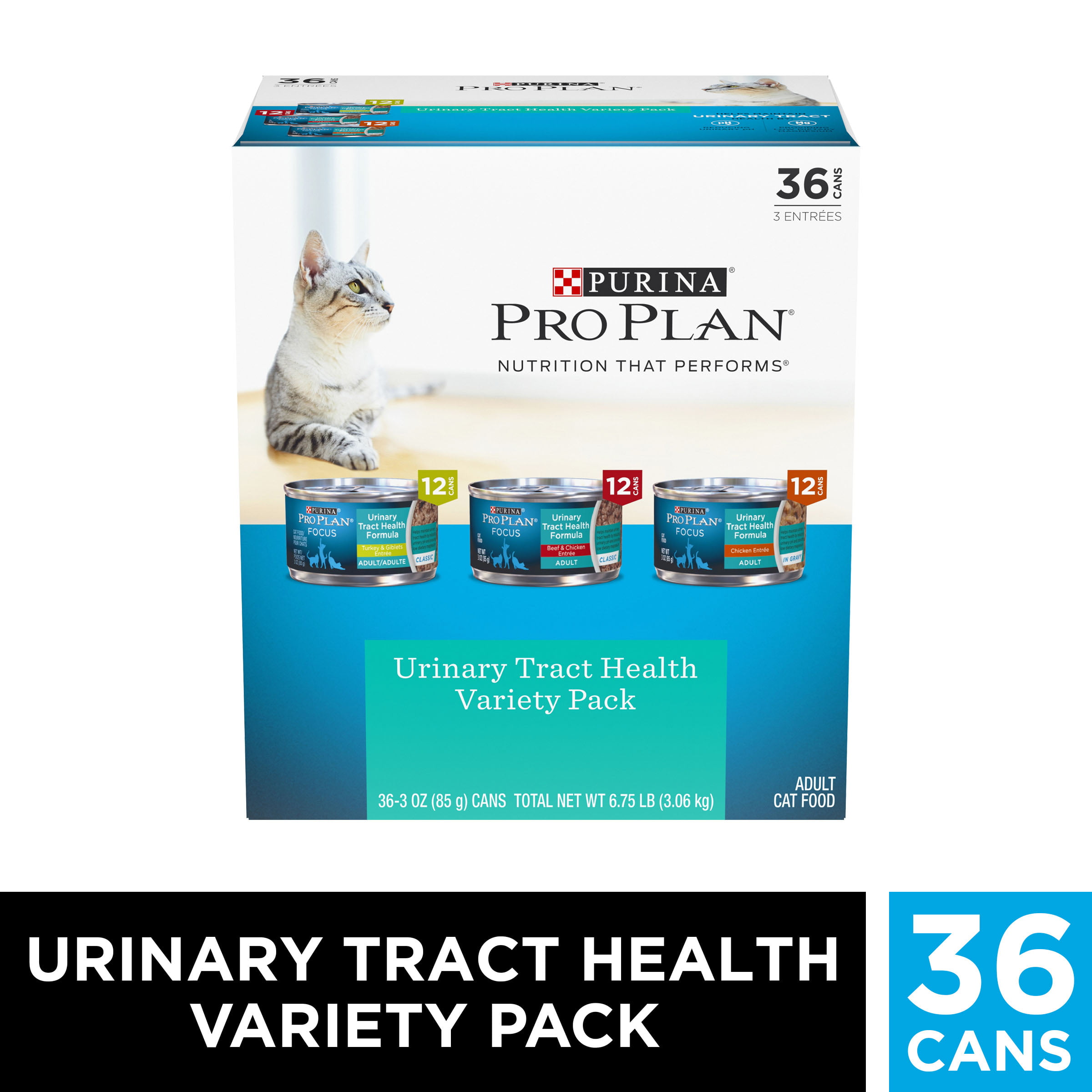(36 Pack) Purina Pro Plan Urinary Tract Health Wet Cat Food Variety