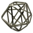 thumbnail image 2 of PD Home & Garden Cast 5 inch Silver Decorative Triangles Metal Orb Decor Ball for Accent Bowl Farmhouse Art Spheres, 2 of 4