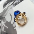 thumbnail image 4 of Big CZ Crystal Statement Wedding Ring for Women Birthstone Cubic Zirconia Balls Fashion Spring Gemstone Open Band Wrap Birthday Valentine's Day Cocktail Party Rings Dainty Jewelry Gifts, 4 of 12