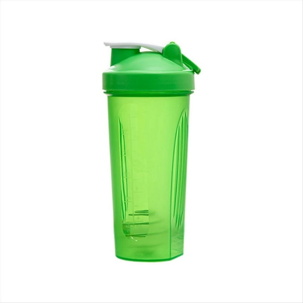 Vaso Coctelera Deportes PortáTil Conveniente Vaso Agitador 600 Ml Botella Coctelera de PláStico Adultos Verde