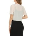 thumbnail image 4 of DYMADE Women Plus Size Chiffon Solid Color Short Sleeve Cardigan Sunscreen Top, 4 of 4