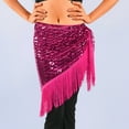 thumbnail image 2 of QHFBli Women's Sparkly Fringed Wrap Skirt, Tie Side Sequins Tassel Scarf Waist Towel for Belly Dance Festival Rave Party, 2 of 7