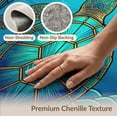 thumbnail image 6 of ODIKA Teal Stained Ocean Mosaic Entryway Beachy Cherry Nautical Turtle Refined Foldable Easy Care for Queen Size Bedroom, Under Bed, Master Suite, 6 of 7