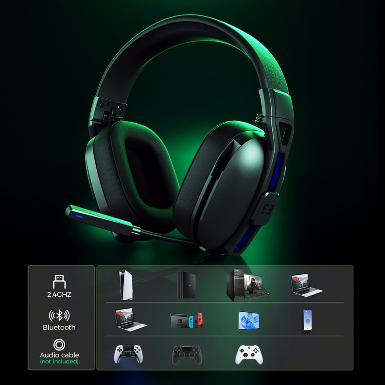 SEENDA Wireless Gaming Headset, USB, Detachable Mic for PS4