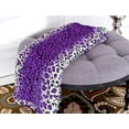 thumbnail image 2 of Purple White Leopard Animal Print Super Soft Warm Cozy Flannel Fleece Micro Plush Microfiber Bed Throw Blanket, 2 of 7