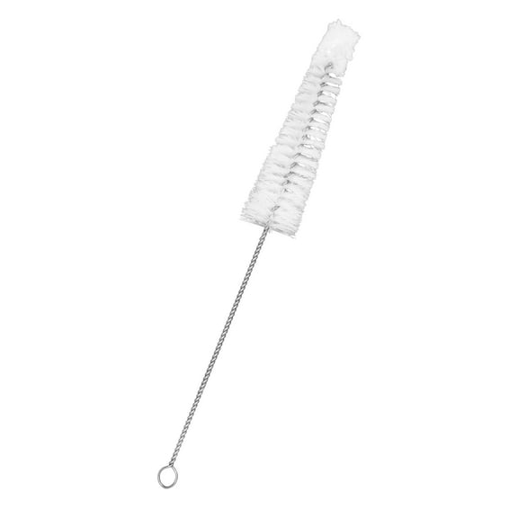 Tapered Nylon Cleaning Brush with Cotton Yarn Tip, 8.75" - Twisted Stainless Steel Wire Handle - Ideal for 0.5" - 0.75" Diameter Test Tubes, Bottles, Flasks, Cylinders, Jars, Vases, Cups - Eisco Labs