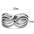 thumbnail image 2 of Luxe Jewelry Designs Women's Stainless Steel Traditional Ring with Clear Crystals - Size 8 (Pack of, 2 of 4