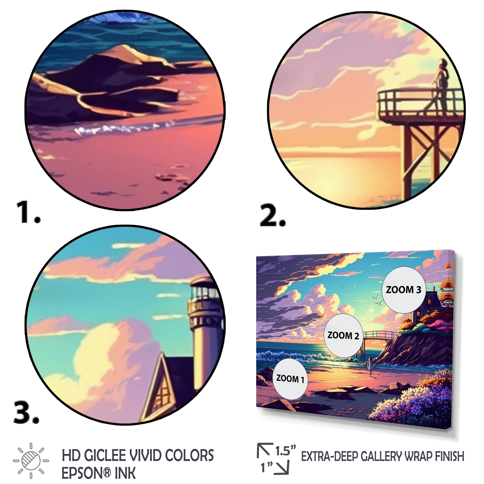 Designart Modern Sunset In Vector Style III Canvas Wall Art