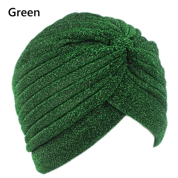 Soft Stretchable Headbands Hair Loss Turban Cancer Chemo Beanies Head Wrap Women's Hijabs Muslim Hat GREEN