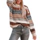 thumbnail image 1 of Mujeres suéter de manga larga color bloque patchwork crewneck Loose pullover punto superior para las mujeres invierno otoño, 1 of 7