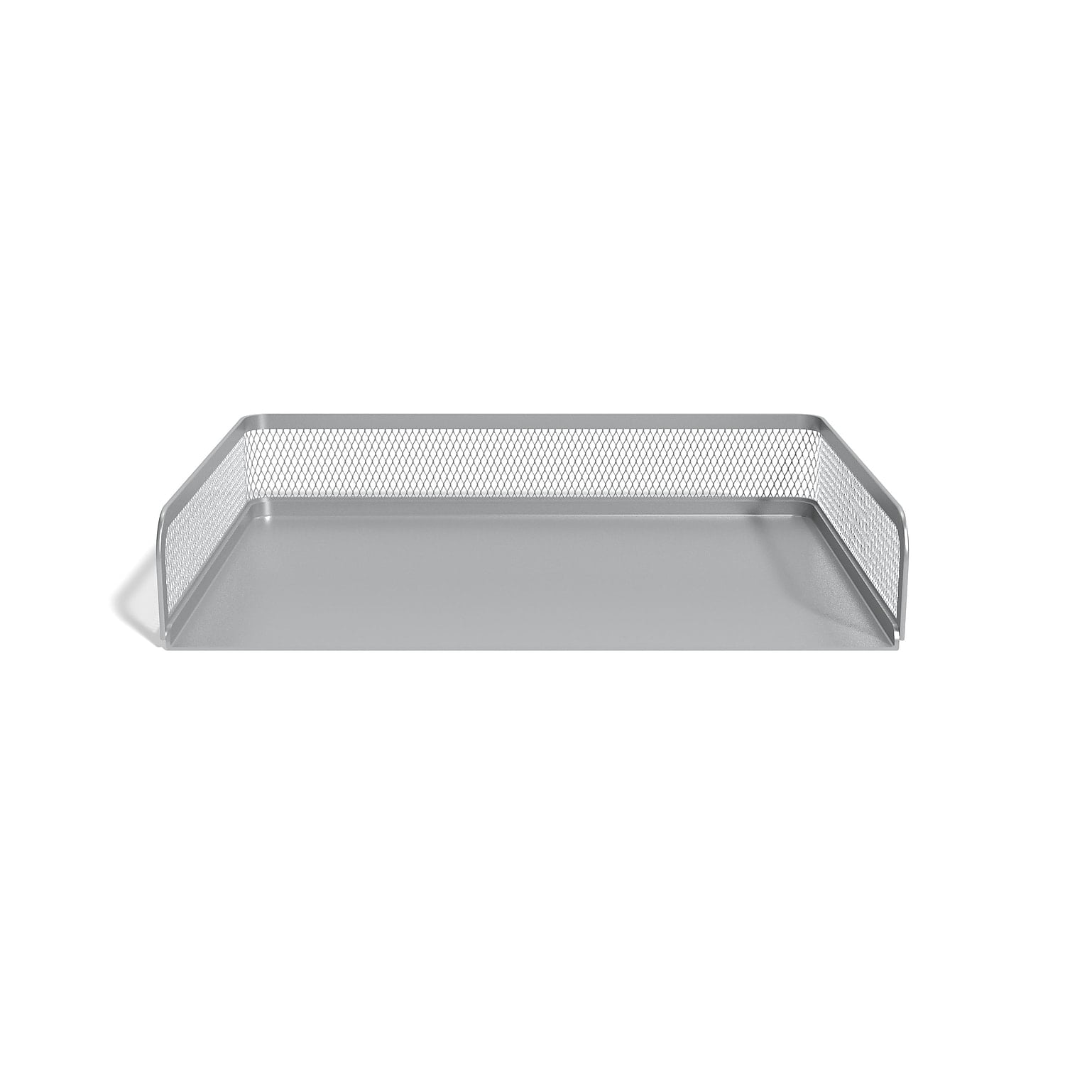 TRU RED Side Load Stackable Metal Letter Tray Silver TR57568-CC