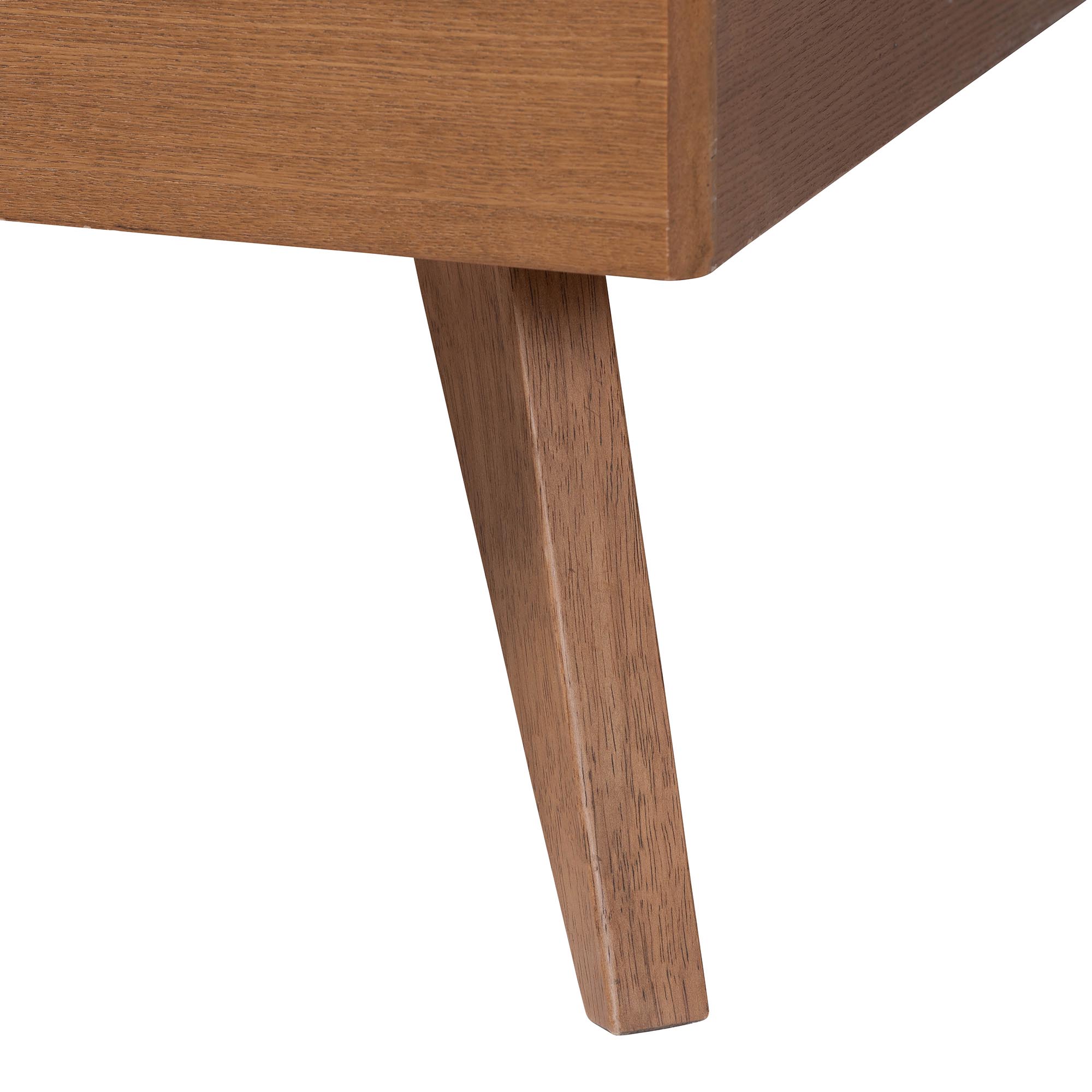 Baxton Studio Aithan Mid-Century Platform Bed, King, Walnut Brown