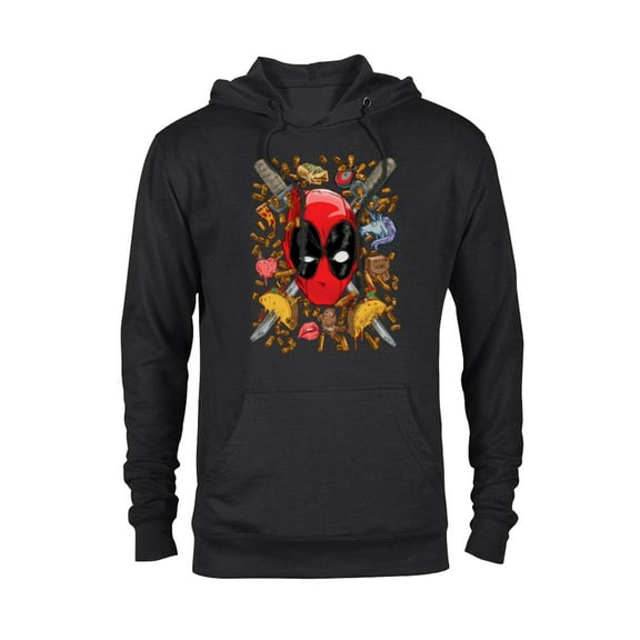 Marvel Deadpool Snacks and Bullets - Pullover Hoodie for Adults - Customized-Black