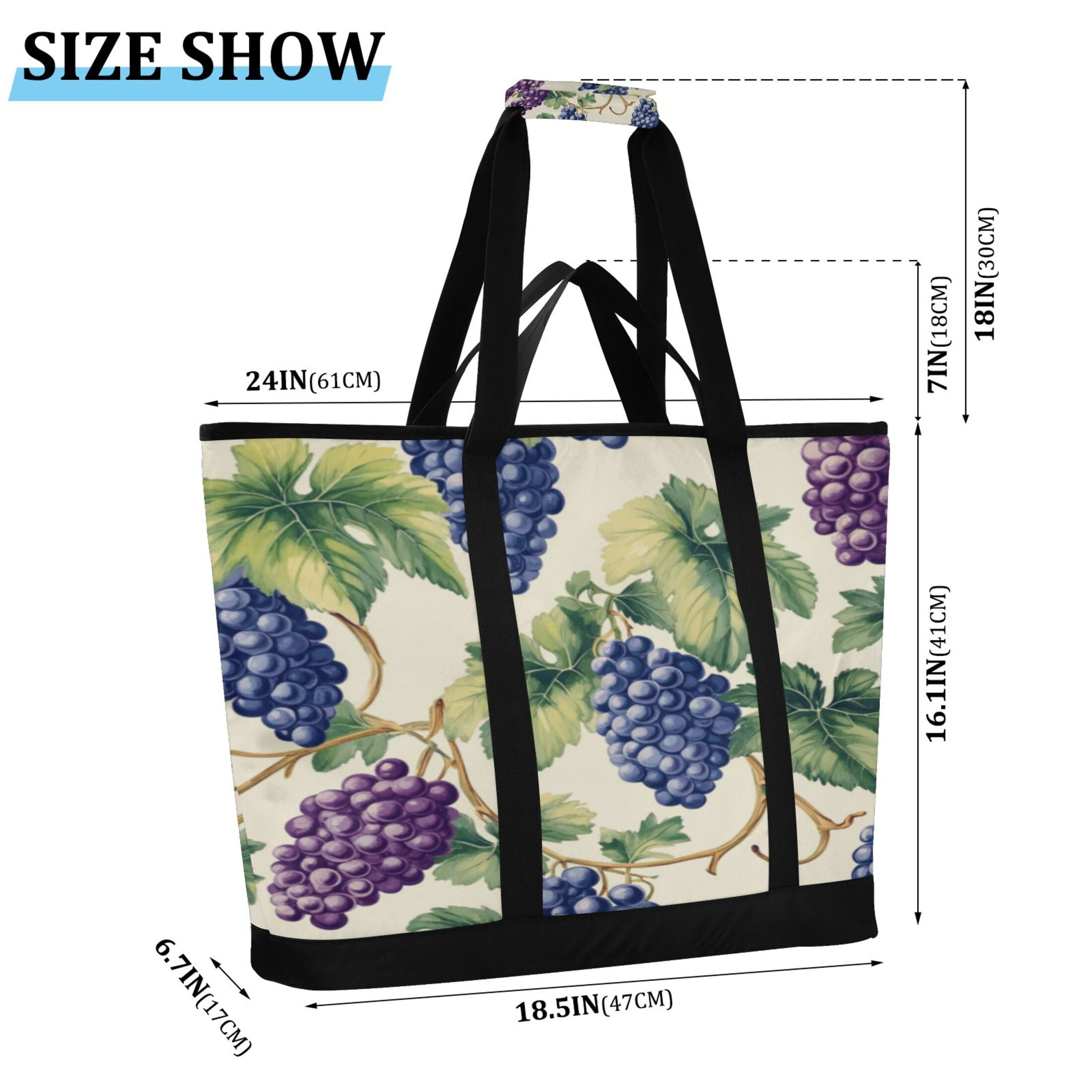 Large Hand-held Ice Pack Picnic Bag Insulation and Refrigeration Suitable for Shopping Picnics and Camping Big Cartoon Grape