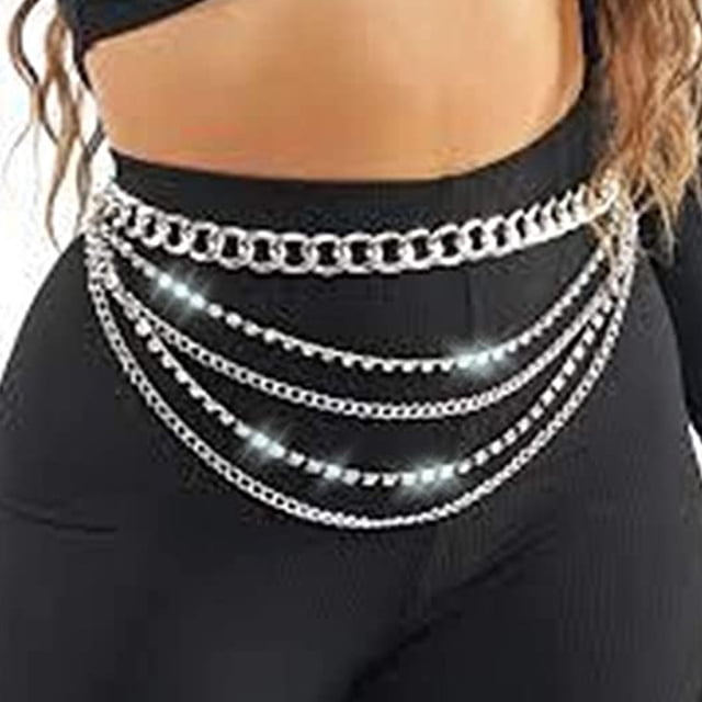 Cadena de cintura de cristal Cadenas de cuerpo de vientre de playa Accesorios de cuerpo de joyería de cintura de moda para mujeres y niñas