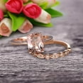 thumbnail image 3 of 1.80 Carat 7mm Cushion Cut Morganite Solitaire Engagement Ring With Matching Band On 10k Rose Gold Art Deco Shining Startling Ring Anniversary Gift, 3 of 5