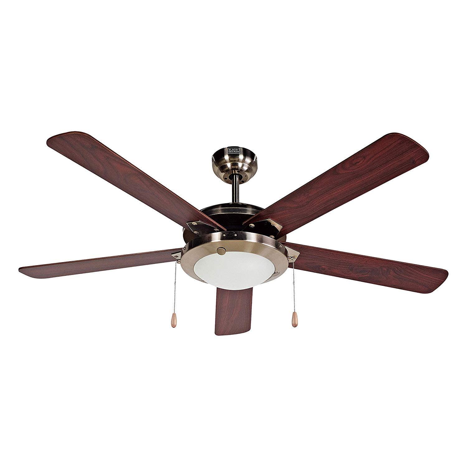 Black Decker 52 5 Blade Reversible Ceiling Fan Mahogany Natural Black Decker 52 5 Blade Reversible Ceiling Fan Mahogany Natural Wood Finish