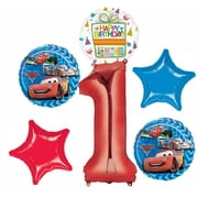 Disney Cars Party Supplies Lightning McQueen 1st Birthday Balloon Bouquet Decorations
