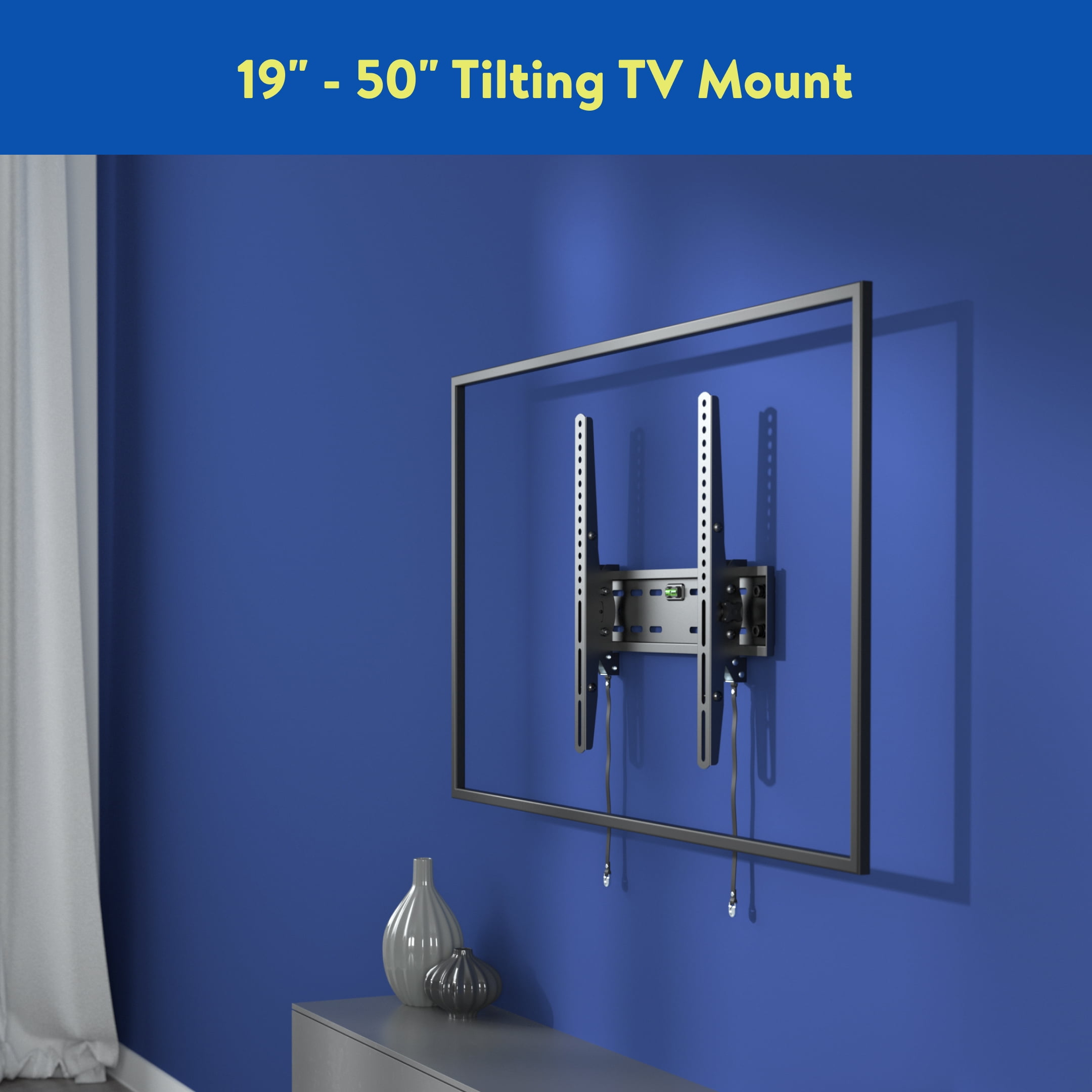 onn Tilting TV Wall Mount for 19" to 50" TVs, UL Listed, up to 12 Tilting