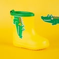 thumbnail image 2 of NOKIO Bottes de Pluie Classiques à Col Montant Semelle Antidérapante en TPR Semelle Intermédiaire Résistante aux Perforations Imprimés de Dessins Animés Fantaisistes Construction Waterproof pour Enfants Filles Garçons, 2 of 5