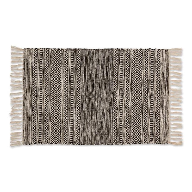 Design Imports CAMZ12634 2 x 3 ft. Hand-Loomed Rug, Black Textured Dobby