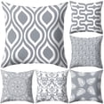 thumbnail image 4 of Lubelski Gray Geometric Square Throw Pillow Protector Case Cushion Cover Bedding Articles, 4 of 7