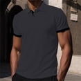 thumbnail image 2 of Polo Shirts for Men Short Sleeve Collared Golf Polos Mesh Ice Silk Color Blocked T-Shirt, 2 of 8