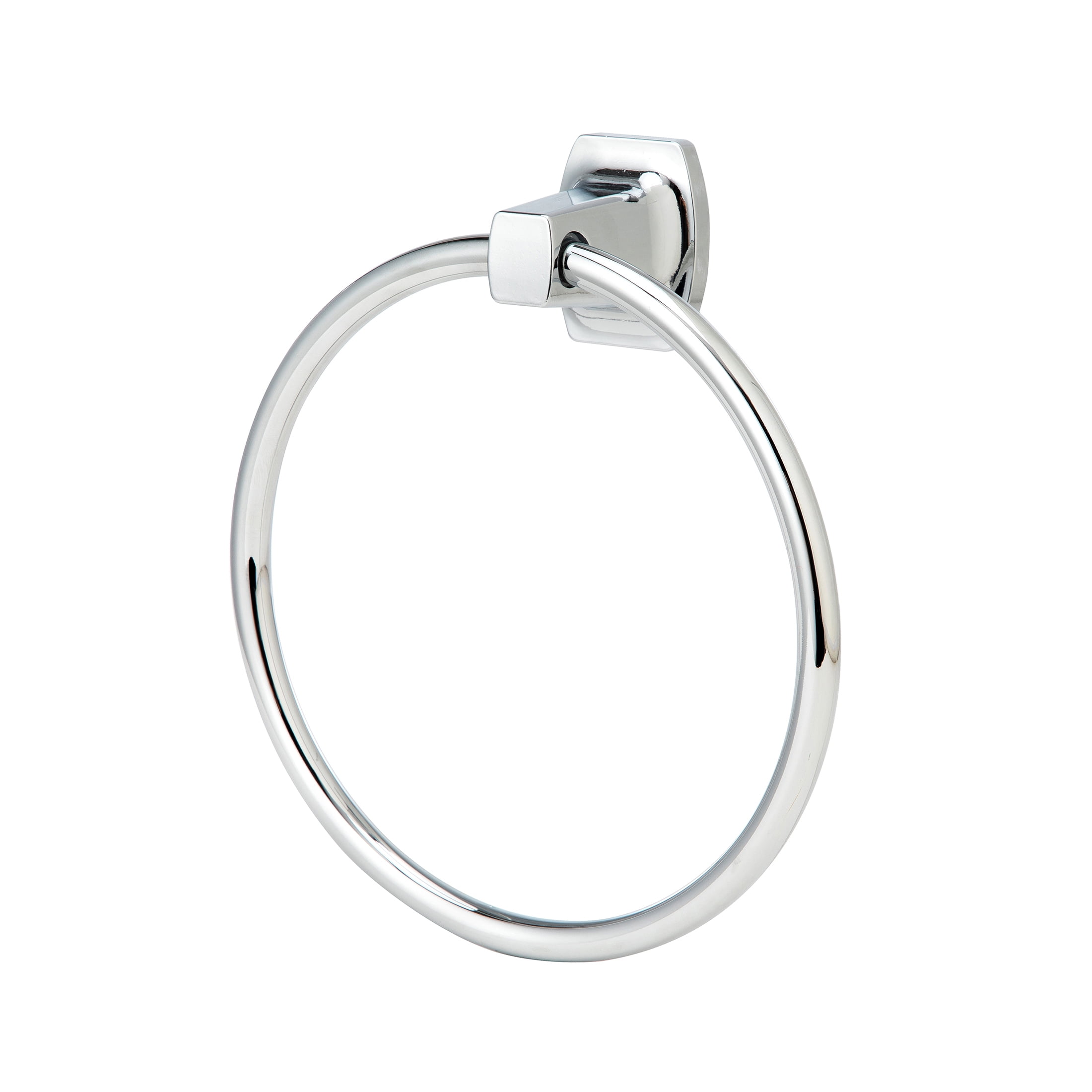 (4 pack) Mainstays 7.1-inch Square Wall Mount Towel Ring Chrome Finish with Hardware