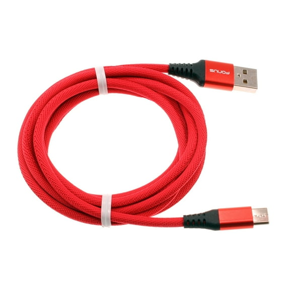 Type-C Red 10ft USB-C Cable for Samsung Galaxy Z Flip5/Flip4/Flip 3 5G - Charger Cord Power Wire Long Braided Fast Charge for Galaxy Z Flip5/Flip4/Flip 3 5G