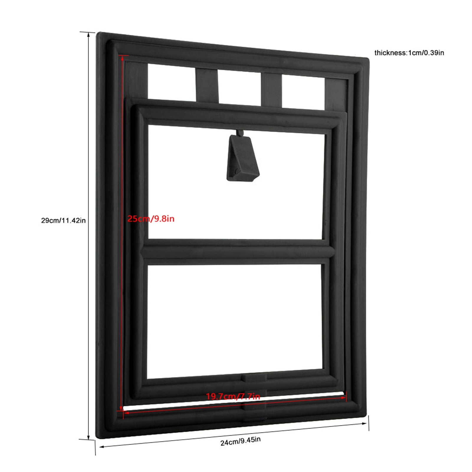 Suodoka Black Plastic Pet Dog Puppy Cat Door Locking Safe Flap for Screen Window Gate, Magnetic Automatic Lock, Easy Install, Large (12.2 x 10.2 inches / 31 x 26 cm)