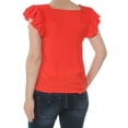 thumbnail image 3 of MAISON JULES $59 Womens New 1867 Orange Smocked Flutter-Sleeve Top 2XS B+B, 3 of 3
