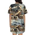 thumbnail image 4 of Womens Pajama Sets With Pocket, Wolf Family Winter Wonderland Lounge Sets Short Sleeve Sleepwear PJ Sets for Women, 4 of 6