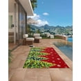 Christmas Tree Outdoor Rug, Winter Xmas Snowflake Color Ball Bow Red ...