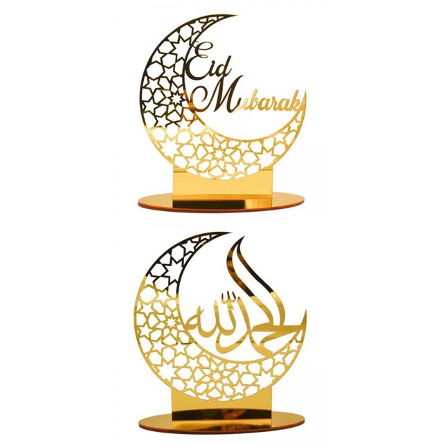 2x Adornos de Acrílico Eid Adornos Macarena Decoraciones de Eid Mubarak