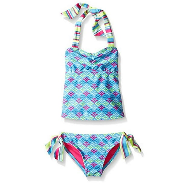 Roxy Roxy Young Girls 2 Piece Fashion Swimsuits (Island Tiles, 14