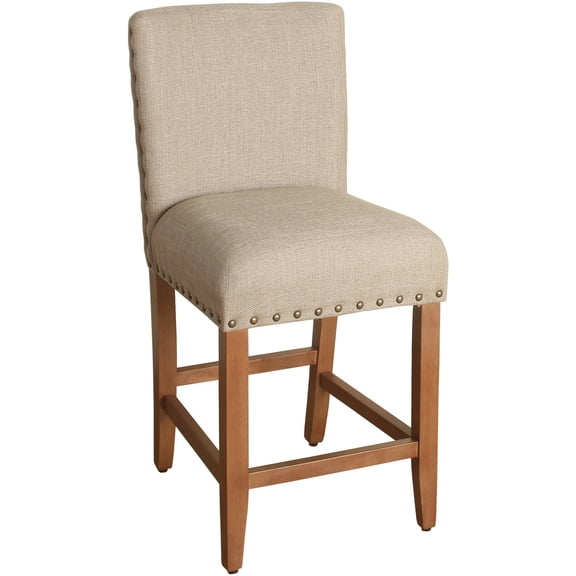 HomePop Upholstered 24” Barstool Tan counter height