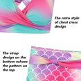 thumbnail image 4 of LAICAIW Womens Two Piece Swimsuits Wrap Front Bikini High Waisted Bottom Tummy Control Bathing Suits Vintage Print Swimwear, 4 of 7