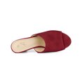 thumbnail image 4 of BLISSFUL STEP Women's Slide Heels Mules Slip on Block Heel Sandals Burgundy 8, 4 of 6
