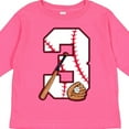 thumbnail image 4 of Inktastic Baseball Third Birthday Three Years Old Boys or Girls Long Sleeve Toddler T-Shirt, 4 of 5