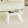 thumbnail image 7 of Small Cloud Coffee Table, 35.4" White Marbling Modern Tea Table, Irregular Low Center Table for Small Spaces Living Room Bedroom, Simple End Table with 4 Legs, 7 of 7
