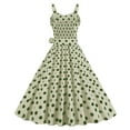 thumbnail image 4 of Htigea Womens Polka Dot A-Line Dress Vintage Cocktail Party Swing Dresses Summer Sleeveless Elastic Open Back Sundress Army Green,XL, 4 of 4