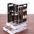 thumbnail image 1 of Soporte para pendientes, vitrina multifuncional para joyería con 2 cajones, regalo para niñas JShteea El nuevo, 1 of 7