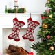 thumbnail image 2 of Medias navideñas grandes Medias de punto rojas para perro con forma de hueso Medias personalizadas, 2 of 5
