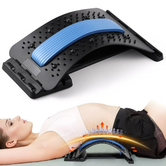 Back Stretcher for Lower Back Pain Relief, Back Support Stretcher with 4-Level Height Back Cracking Device, Back Stretcher for Massage Spine Decompression